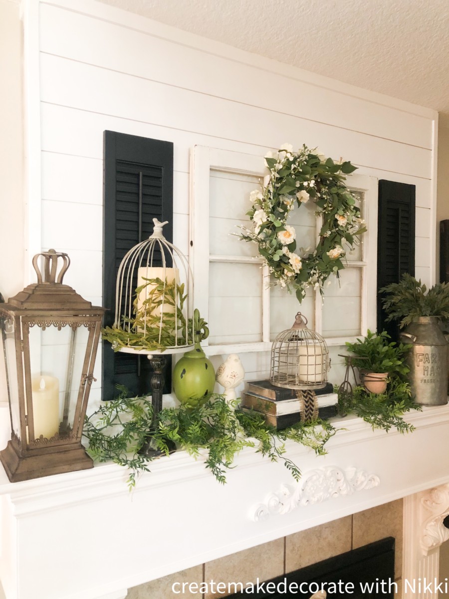 Shiplap Wall Mantel Makeover - Create Make Decorate with Nikki