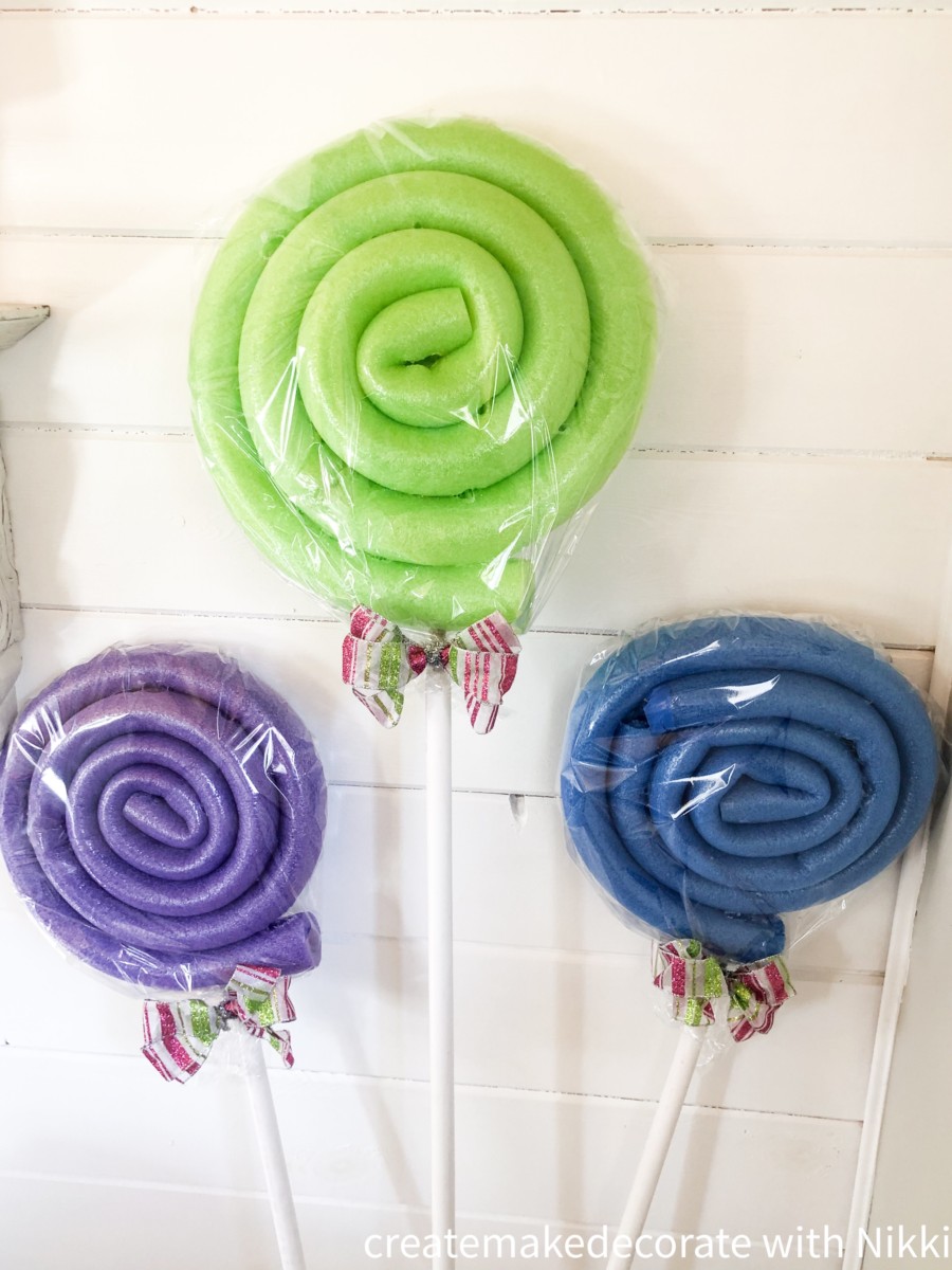 Pool Noodle Lollipops - Create Make Decorate With Nikki