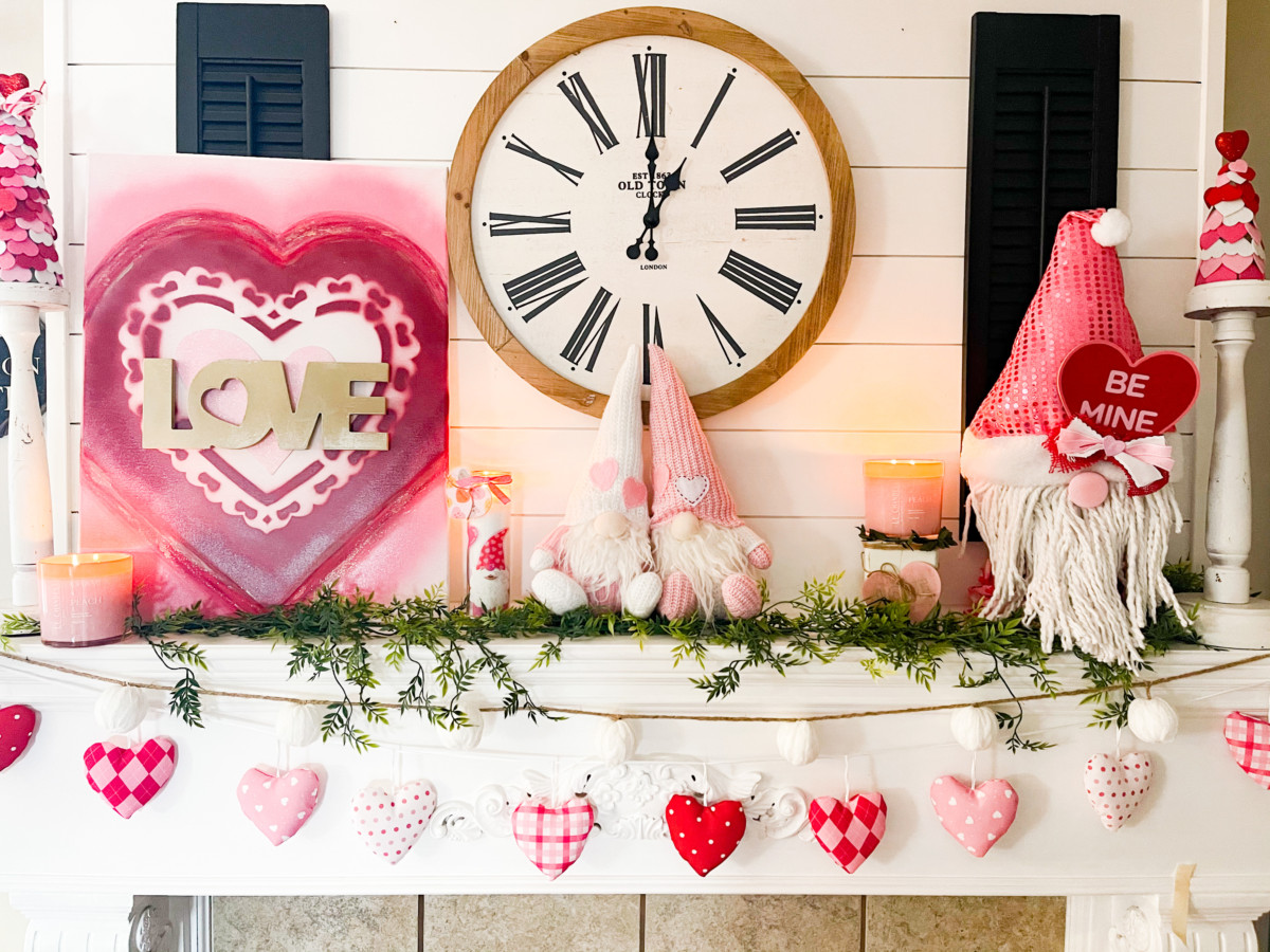 Valentine Love Inspired Mantel - Create Make Decorate with Nikki